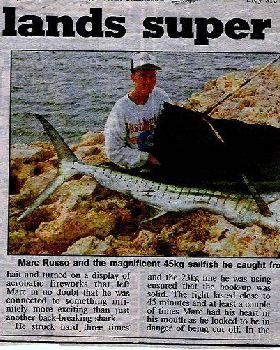 Sailfish i caught from the cliffs of steep point over 10 years ago