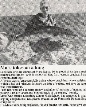 48 pound yellowtail king i caught off steep point