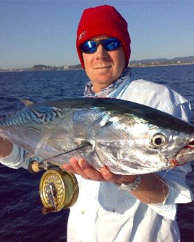 mack tuna on a bit of fluff and feather