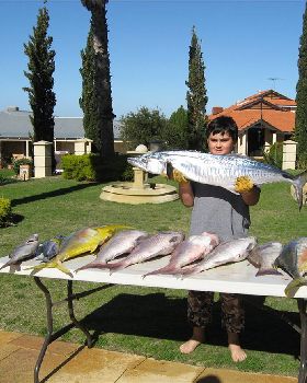 Samuel Smoothy with some of the catch
