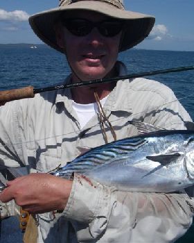 greenleaders first mack tuna on fly.