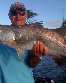 Jimmys 1st Barra 82cm