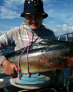 Courtney's first dolphin fish 9.1kgs