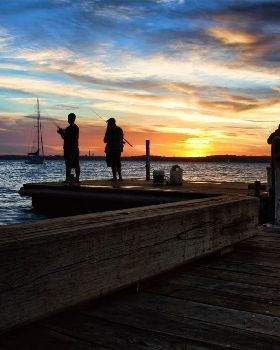 Sunset fishing at Murray's Beach