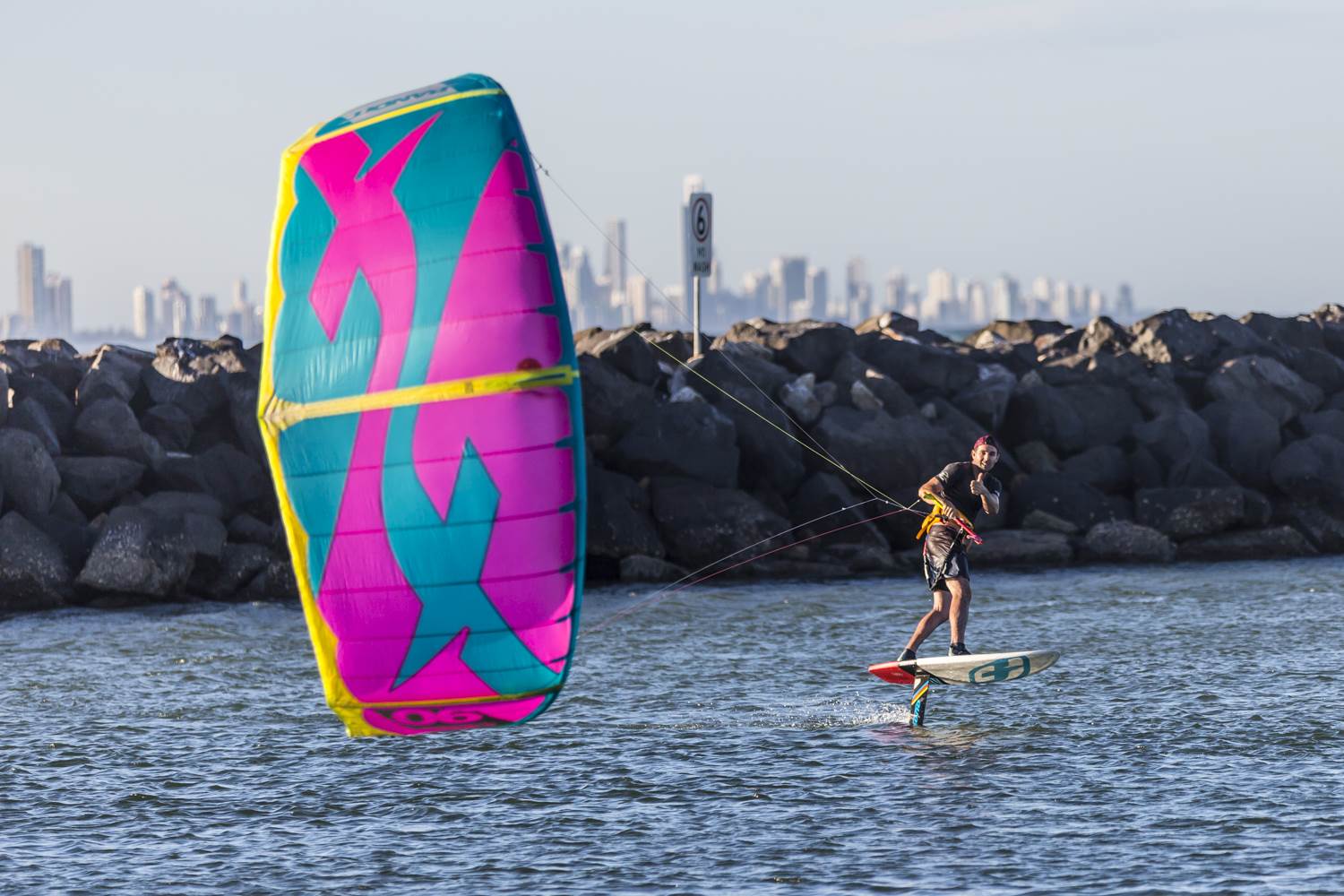 Here is a good Kite Foil lesson From Thierry in 13kts with an F-ONE Bandit 2018 6m at Currumbin QLD