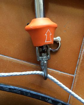 Cabrinha Fireball on a sliding rope harness bar