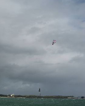 Damo Kitelooping 9m in 30+ knots 