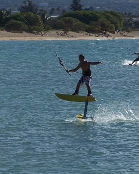 Pete Cabrinha riding foil board