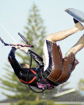 Kitesurfing the sandbar at Safety Bay