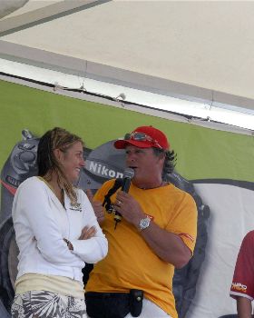 Stephane ( KPWT presentator) talking to Keahi and Marine