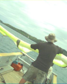 Boat launching in Fiji
