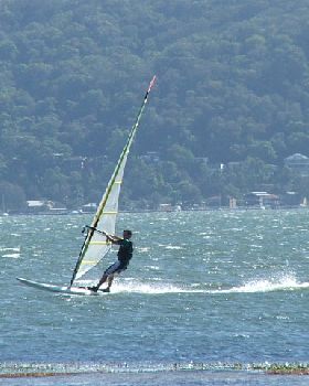 Windsurfing in a northeasterly