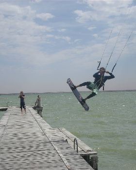 Ben Jumping the Bermara Jetty