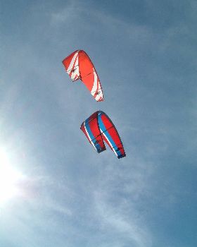 Two kites stacked at Yorkeys Knob Cairns