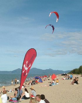Two kites stacked at Yorkeys Knob Cairns
