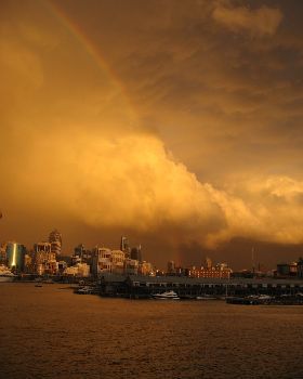 EErie Rainbow on the harbour