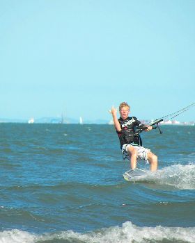 having fun and learnin to kite at brighton QLD