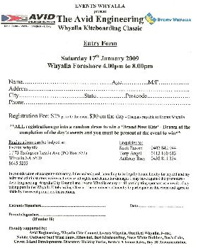 Whyalla Kite Comp Entry Form