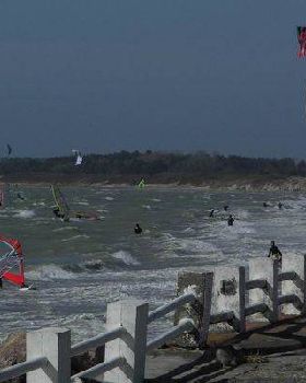crowded beach in france