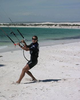 Christina gets her first kiting Photo