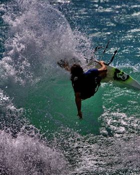 Surfing with a kite
