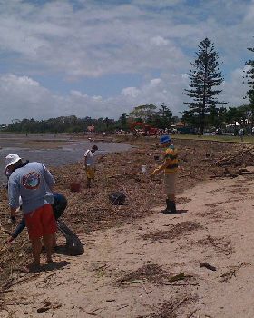 Sandgate Beach Clean up after flood