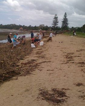 Sandgate Beach Clean up after flood