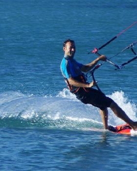 Friendly chap kitesurfing