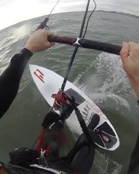 Kitesurfing at Hampton in winter
