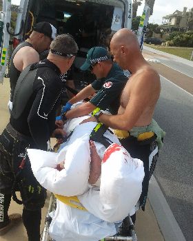 Kite boarding acident