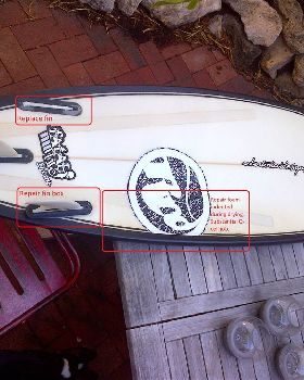 Damaged Fatal Wave 5'8" (free to a good home)