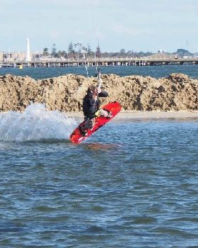 Enjoying the flat behind sand bar.