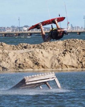 Enjoying the flat behind sand bar.