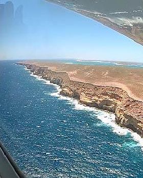 Zytdorp Cliffs with Steep Pt at the end and Dirk Hartog Is beyond