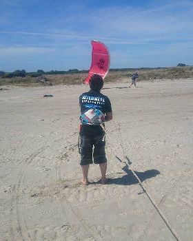 Leaning Fly Kite Tethered