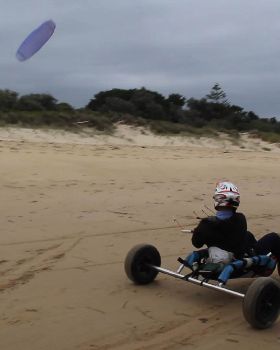 Merimbula or Pambula are great locations for kite buggying!