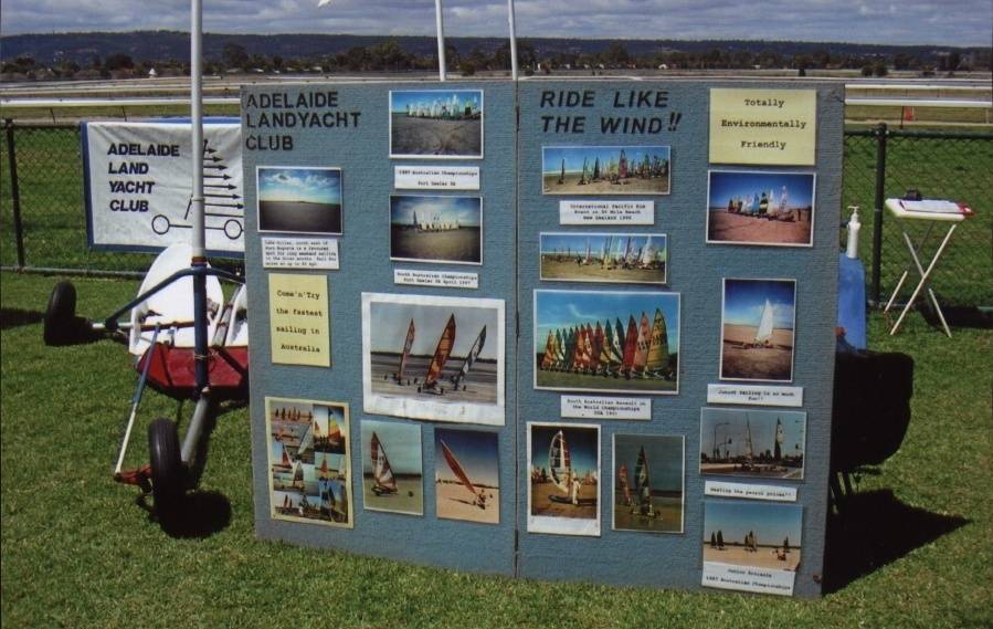 The Display board of the events of past history of the Adealaide Land Yacht Club