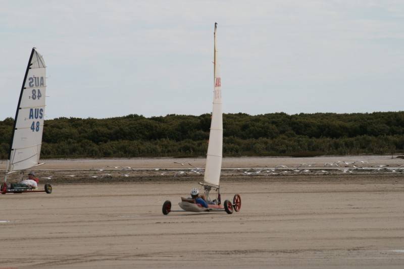 some land yachts at port gawler today sunday 6th April 2008