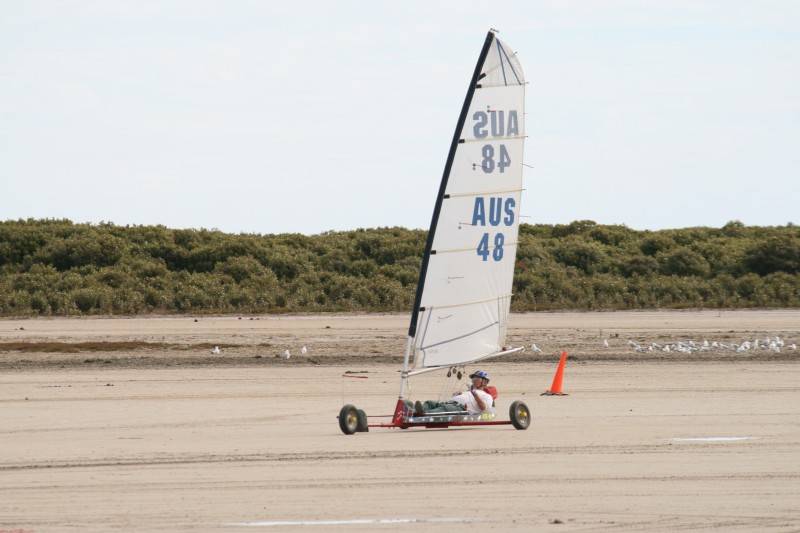 some land yachts at port gawler today sunday 6th April 2008