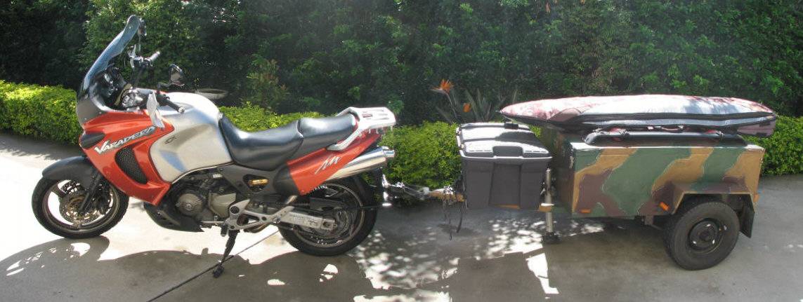 '99 Honda Varadero as tow vehicle for Blokart trailer