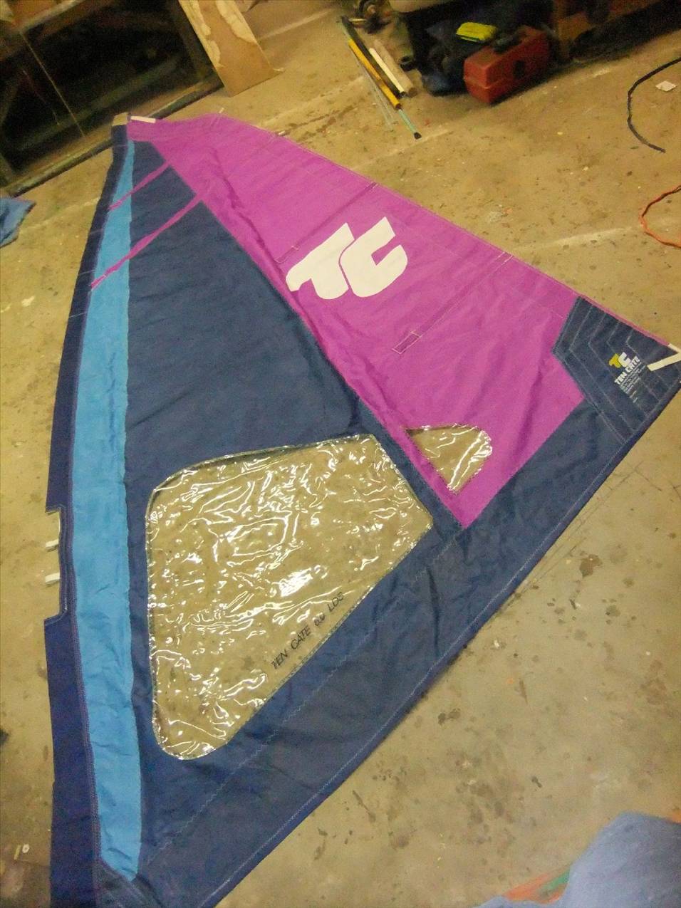 recutting windsurfer sails for a landyacht