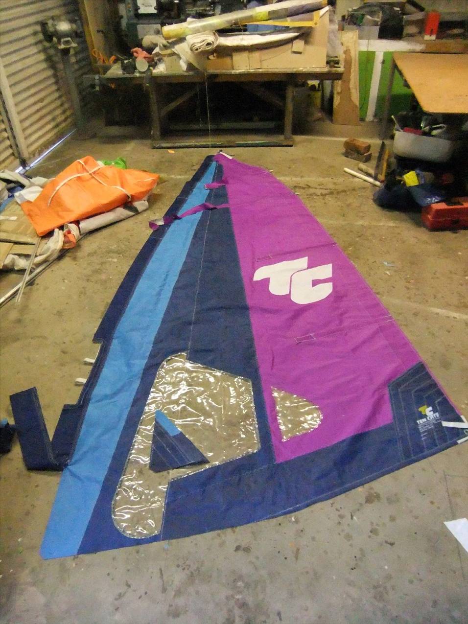 recutting 10cate sail for landyachts
