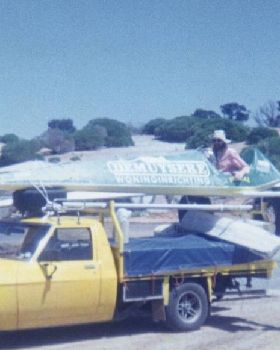 Transporting Land Yacht across the causway at Kabalda