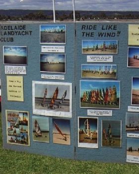The Display board of the events of past history of the Adealaide Land Yacht Club