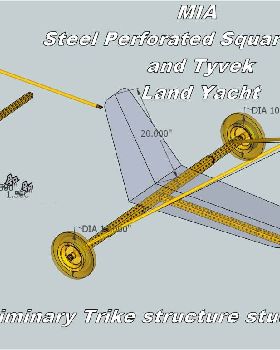 MIA TRIKE A SAIL FULL SCALE STEEL AND TYVEK PRELIMINARY CAD STUDY