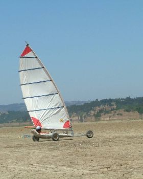 pacific magic landsailers, with different sail sizes ( 1 sqmt to 6.5 sqmt.)
