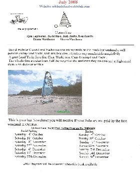 Adealaide Land yacht News Letter