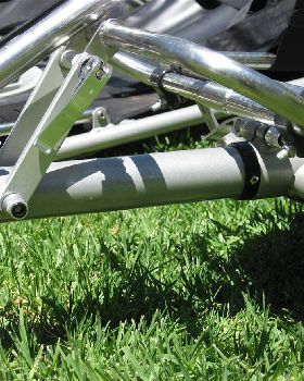 footbar adaption in blokart with pod fitted.Lake Lefroy