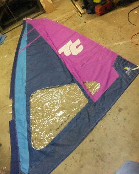 recutting windsurfer sails for a landyacht