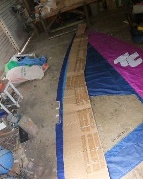 recutting windsurfer sails for a landyacht